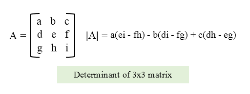 Determinant of 3x3 matrix