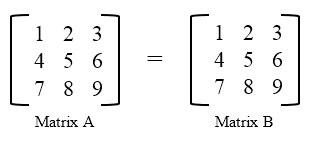 Equal matrices