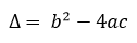 Discriminant of a quadratic equation